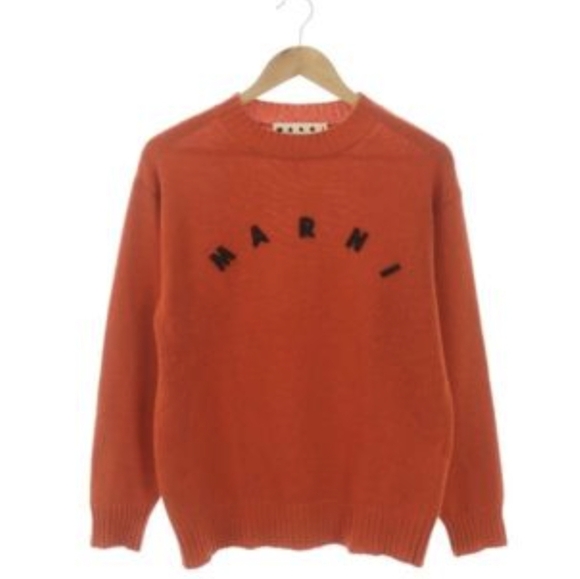 Marni Sweaters - NY Fashion Week Brand Marni Cashmere Orange Sweater Ribbed Sleeves Crew Soft